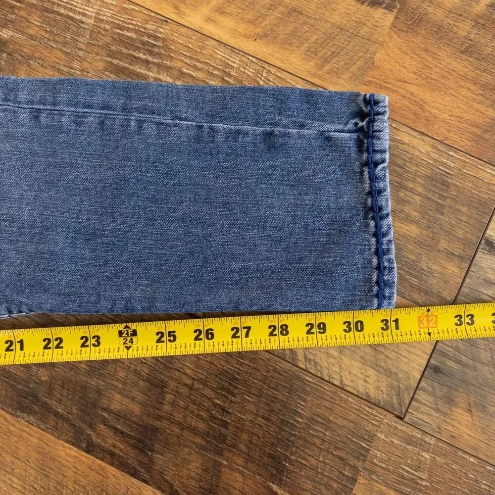 True Religion Rocco Jeans Mens 31 Blue Relaxed Skinny Stretch Y2K Horseshoe